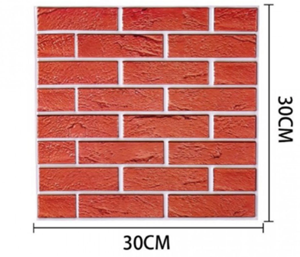 Τρισδιάστατα Αυτοκόλλητα Τοίχου - Ανάγλυφη Ταπετσαρία Κόκκινο Τούβλο 12 Τεμάχια 30cm x 30cm - 3D Foam Wall Sticker Τρισδιάστατα Αυτοκόλλητα Τοίχου - Ανάγλυφη Ταπετσαρία Κόκκινο Τούβλο 12 Τεμάχια 30cm x 30cm - 3D Foam Wall Sticker