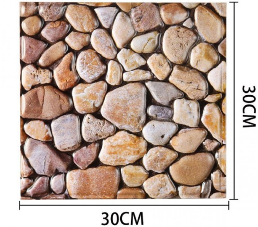 Τρισδιάστατα Αυτοκόλλητα Τοίχου - Ανάγλυφη Ταπετσαρία Βότσαλο 12 Τεμάχια 30cm x 30cm - 3D Foam Wall Sticker Τρισδιάστατα Αυτοκόλλητα Τοίχου - Ανάγλυφη Ταπετσαρία Βότσαλο 12 Τεμάχια 30cm x 30cm - 3D Foam Wall Sticker