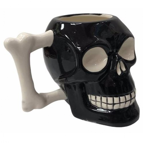 Τρισδιάστατη Ανάγλυφη Κεραμική Κούπα Μαύρο Κρανίο 3D Skull για Καφέ και Τσάι Τρισδιάστατη Ανάγλυφη Κεραμική Κούπα Μαύρο Κρανίο 3D Skull για Καφέ και Τσάι