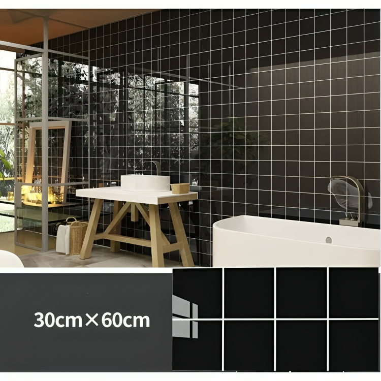 Τρισδιάστατο Ανάγλυφο Αυτοκόλλητο Τοίχου Μαύρο Πλακάκι - 60x30 εκ Τρισδιάστατο Ανάγλυφο Αυτοκόλλητο Τοίχου Μαύρο Πλακάκι - 60x30 εκ
