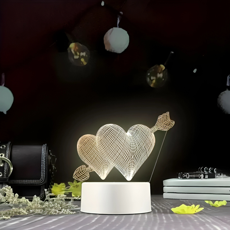 Τρισδιάστατο Διακοσμητικό Φωτιστικό LED USB σε Σχήμα Καρδιές - 3D Desk Lamp Hearts Τρισδιάστατο Διακοσμητικό Φωτιστικό LED USB σε Σχήμα Καρδιές - 3D Desk Lamp Hearts