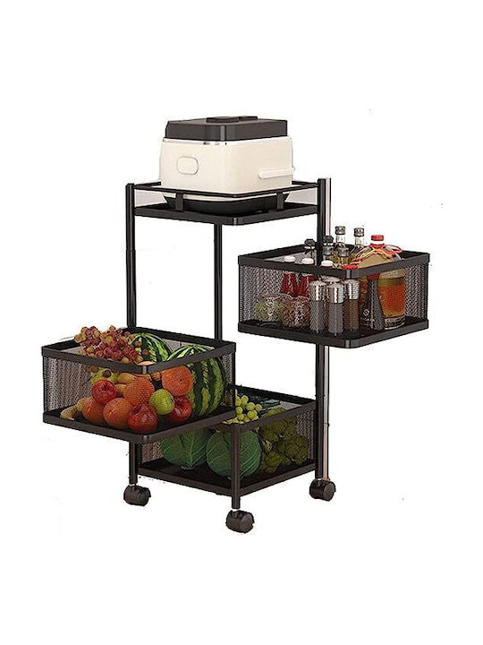 Τρόλεϊ Κουζίνας Μεταλλικό 3 Θέσεων Με 1 Ράφι 28x14x65cm Τρόλεϊ Κουζίνας Μεταλλικό 3 Θέσεων Με 1 Ράφι 28x14x65cm