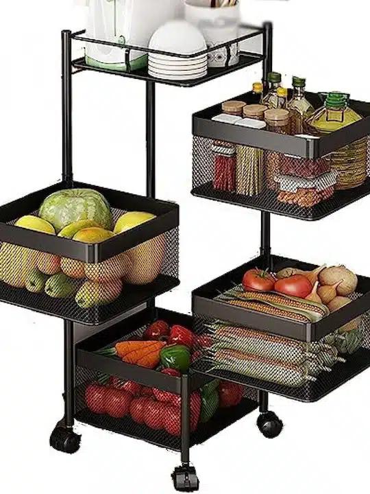 Τρόλεϊ Κουζίνας Μεταλλικό 4 Θέσεων Με 1 Ράφι 27x27x78,5cm Τρόλεϊ Κουζίνας Μεταλλικό 4 Θέσεων Με 1 Ράφι 27x27x78,5cm