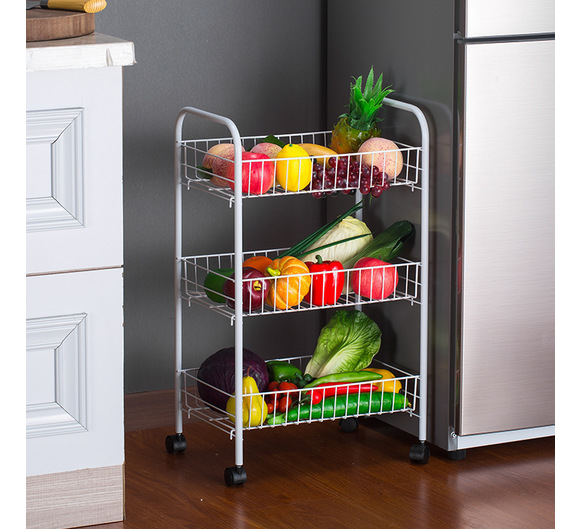 Τρόλεϊ-Ραφιέρα Αποθήκευσης Κουζίνας 3 Θέσεων Μεταλλικό σε Λευκό Χρώμα 37x24x63 Τρόλεϊ-Ραφιέρα Αποθήκευσης Κουζίνας 3 Θέσεων Μεταλλικό σε Λευκό Χρώμα 37x24x63