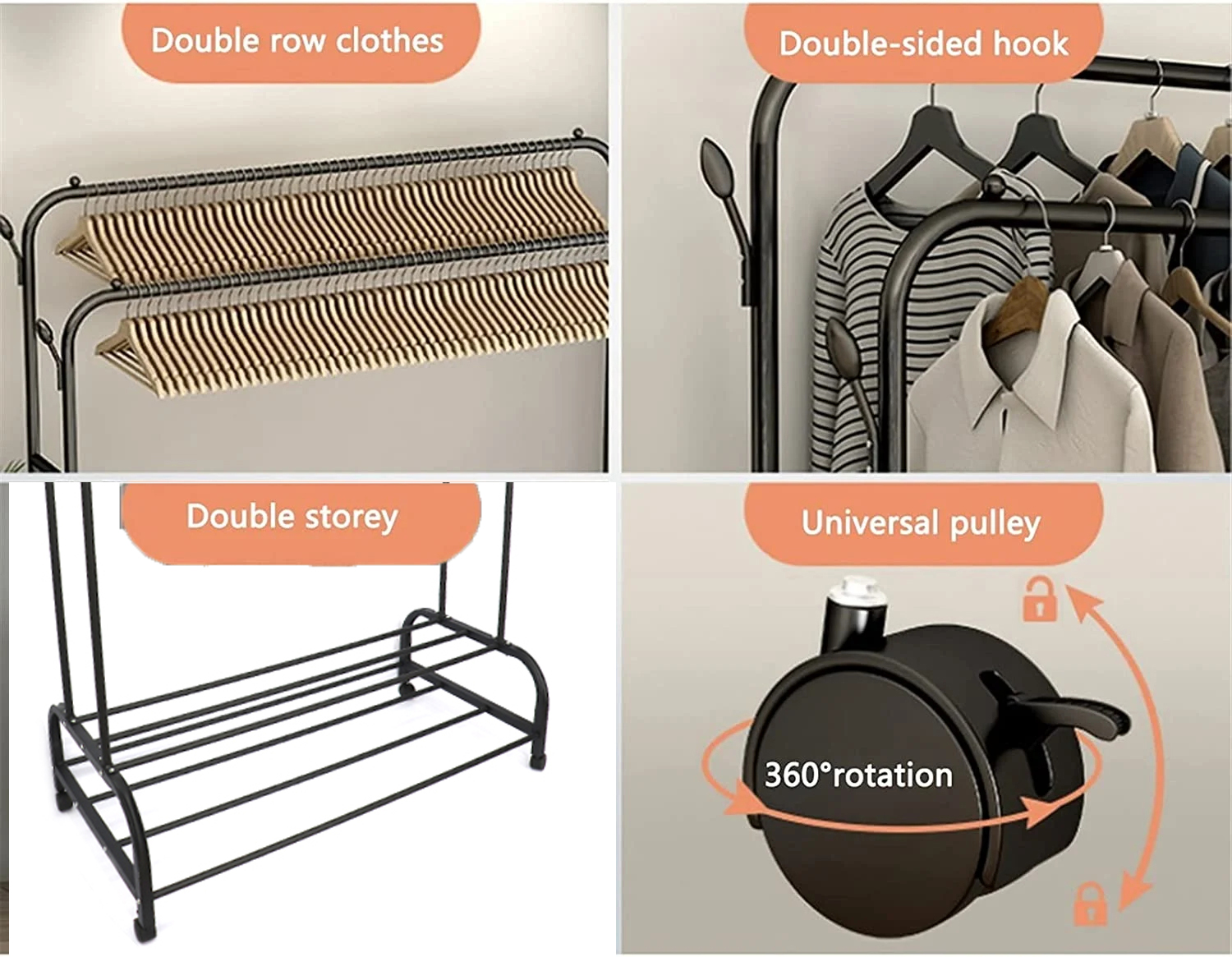Τροχήλατη Μεταλλική Διπλή Κρεμάστρα & Διπλή Παπουτσοθήκη Αντοχής 48kg με 2 Ράφια - Βεστιάριο - Γκαρνταρόμπα Τρόλεϊ 162x112x58cm Άσπρη ή Μαύρη Τροχήλατη Μεταλλική Διπλή Κρεμάστρα & Διπλή Παπουτσοθήκη Αντοχής 48kg με 2 Ράφια - Βεστιάριο - Γκαρνταρόμπα Τρόλεϊ 162x112x58cm Άσπρη ή Μαύρη