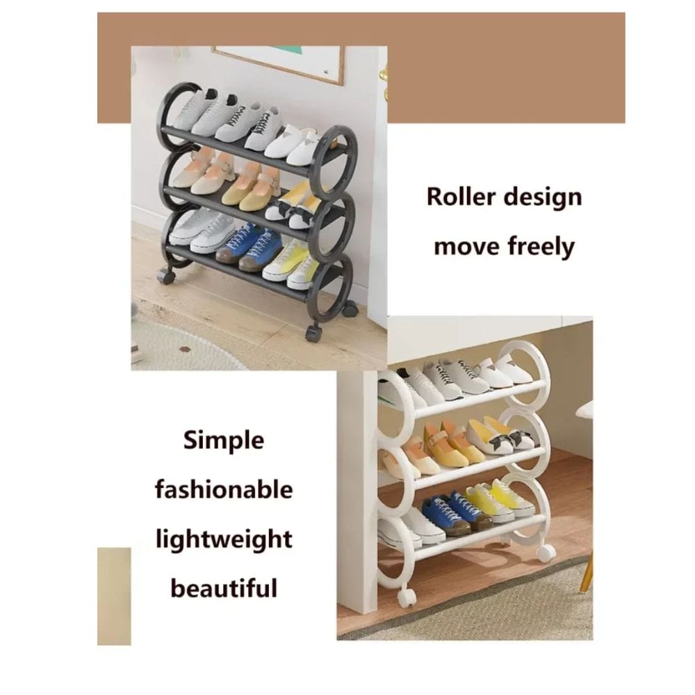 Τροχηλάτη Παπουτσοθήκη 3 Επιπέδων από Μέταλλο και Πλαστικό - 57cm Μαύρη Τροχηλάτη Παπουτσοθήκη 3 Επιπέδων από Μέταλλο και Πλαστικό - 57cm Μαύρη