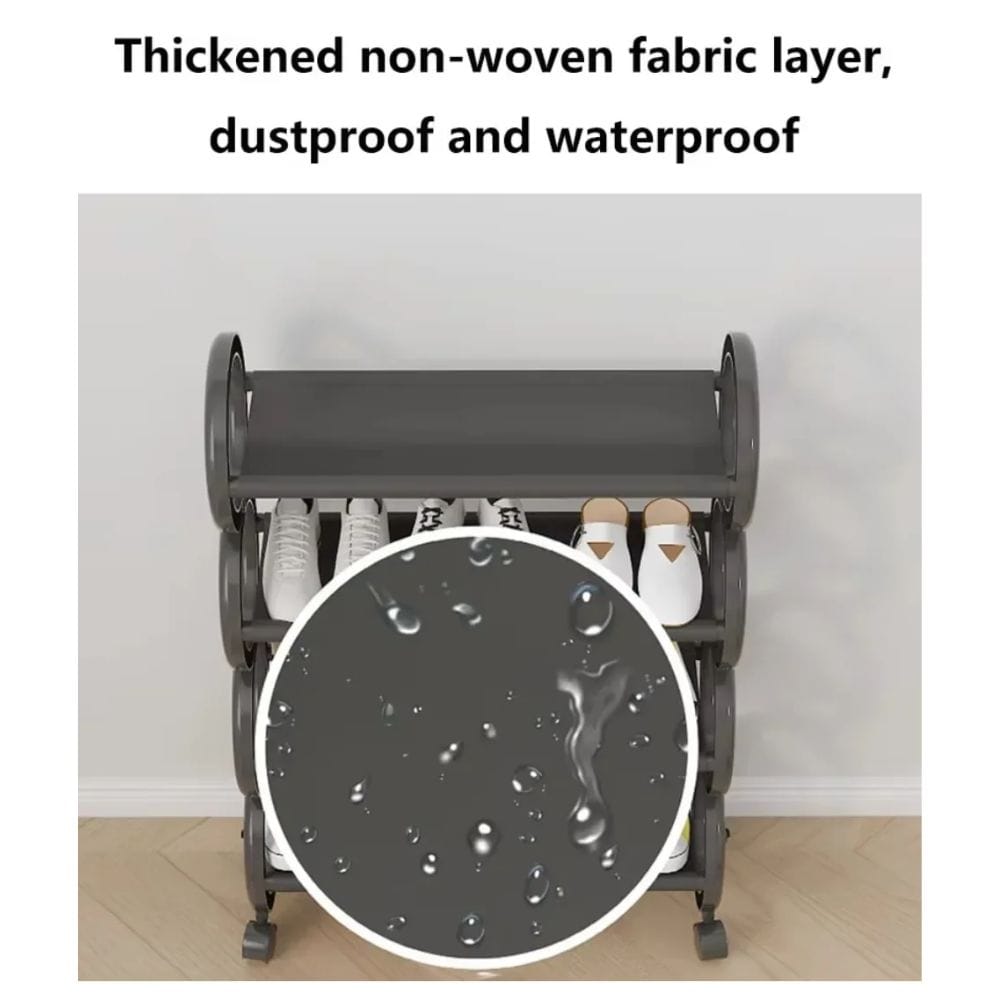 Τροχηλάτη Παπουτσοθήκη 4 Επιπέδων από Μέταλλο και Πλαστικό - 57cm Μαύρη Τροχηλάτη Παπουτσοθήκη 4 Επιπέδων από Μέταλλο και Πλαστικό - 57cm Μαύρη