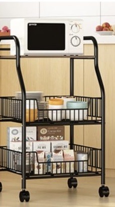 Τροχήλατη Ραφιέρα - Καρότσι Τριών Επιπέδων με 3 Ράφια και Ροδάκια Τρόλεϊ Οργάνωσης Διακόσμησης 46x33x76 cm Μαύρο Τροχήλατη Ραφιέρα - Καρότσι Τριών Επιπέδων με 3 Ράφια και Ροδάκια Τρόλεϊ Οργάνωσης Διακόσμησης 46x33x76 cm Μαύρο