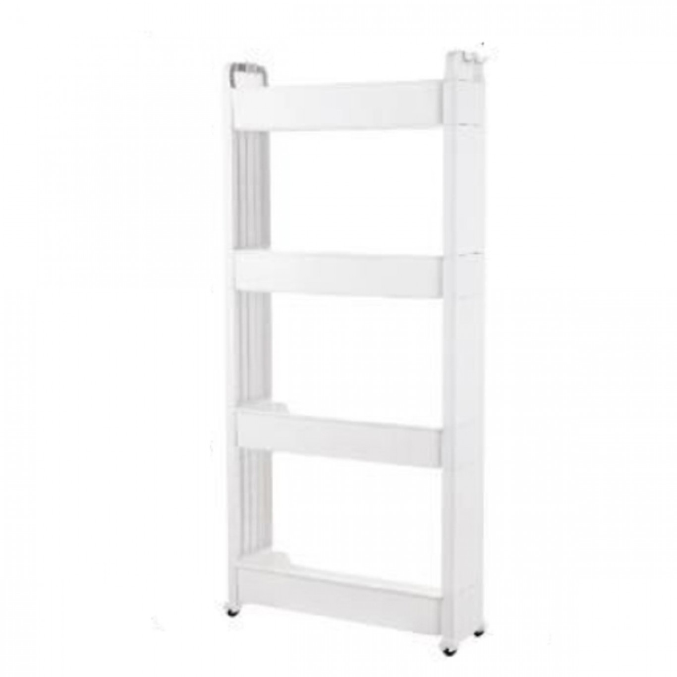 Τροχήλατη Στενή Ραφιέρα - Βάση Οργάνωσης με 4 Ράφια Πλαστική Λευκή 1,12x55x14εκ Τροχήλατη Στενή Ραφιέρα - Βάση Οργάνωσης με 4 Ράφια Πλαστική Λευκή 1,12x55x14εκ