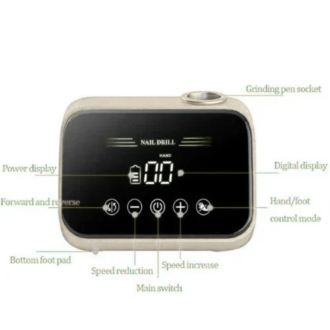 Τροχός Νυχιών Μπαταρίας 50W - 35000rpm με Πεντάλ σε Λευκό Χρώμα Τροχός Νυχιών Μπαταρίας 50W - 35000rpm με Πεντάλ σε Λευκό Χρώμα