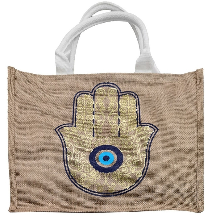 Τσάντα Παραλίας Χειρός από Λινάτσα - 41x34x14cm - SummerTiempo Τσάντα Παραλίας Χειρός από Λινάτσα - 41x34x14cm - SummerTiempo