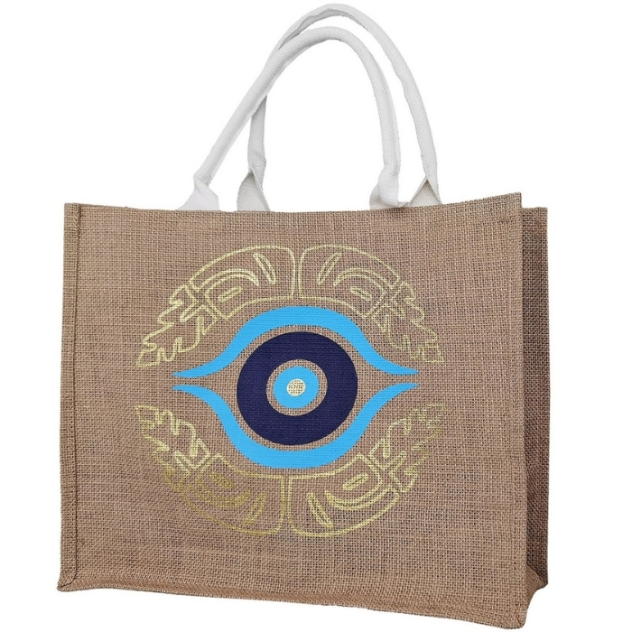 Τσάντα Παραλίας Ώμου από Λινάτσα - 41x34x14cm - SummerTiempo Τσάντα Παραλίας Ώμου από Λινάτσα - 41x34x14cm - SummerTiempo