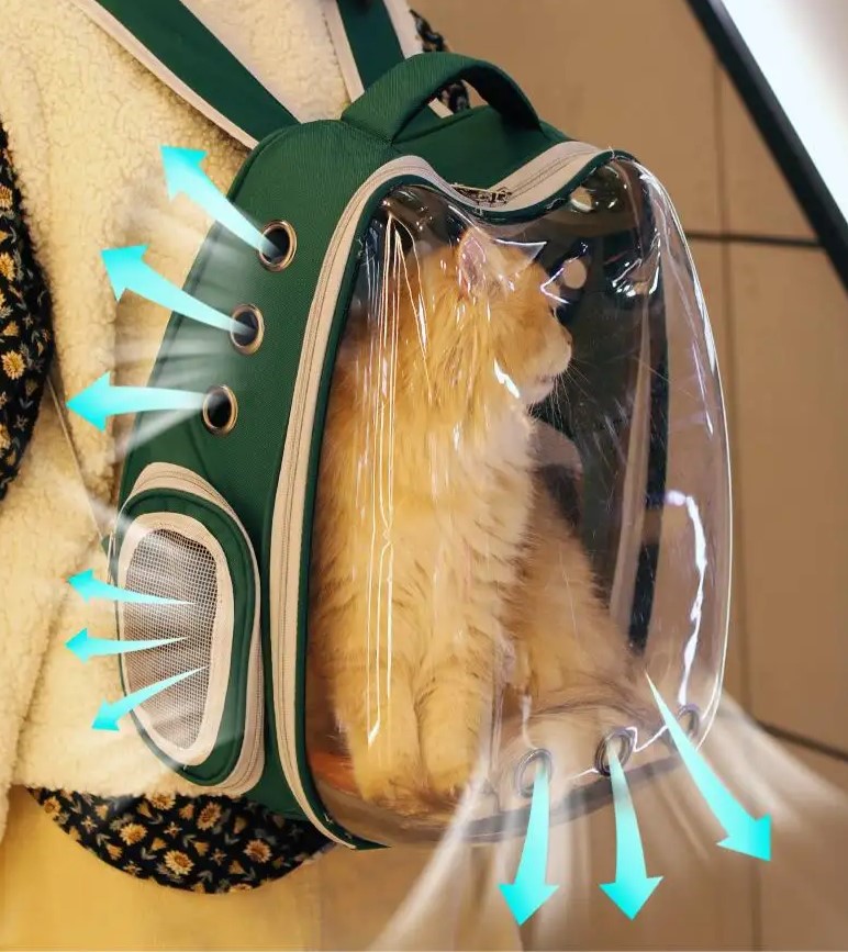 Τσάντα Πλάτης για Μεταφορά Μικρών Κατοικίδιων με Διαφανή Όψη - 40x36x27cm Τσάντα Πλάτης για Μεταφορά Μικρών Κατοικίδιων με Διαφανή Όψη - 40x36x27cm