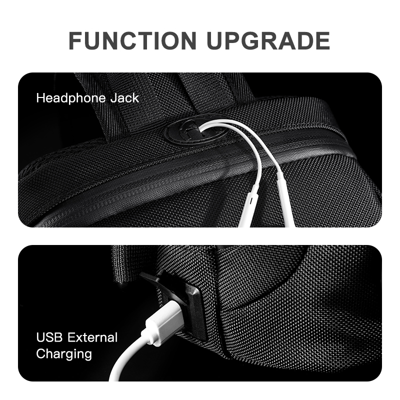Τσάντα Στήθους Ozuko με USB Μαύρη Τσάντα Στήθους Ozuko με USB Μαύρη