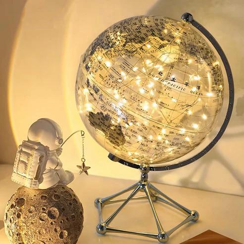 Υδρόγειος Σφαίρα Περιστρεφόμενη και LED Φωτιζόμενη με Μεταλλική Βάση 20cm Υδρόγειος Σφαίρα Περιστρεφόμενη και LED Φωτιζόμενη με Μεταλλική Βάση 20cm