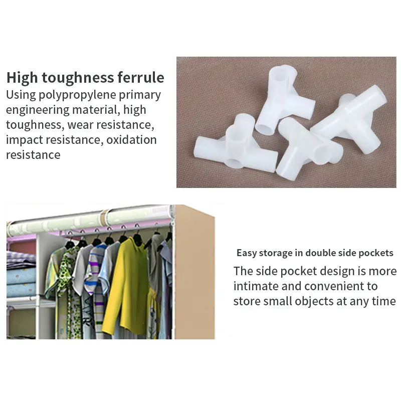 Υφασμάτινη Αδιάβροχη Ντουλάπα 3D με Μεταλλικό Σκελετό, Ράφια και Ράγες για Ρούχα και Λευκά Είδη 105x45x170cm Υφασμάτινη Αδιάβροχη Ντουλάπα 3D με Μεταλλικό Σκελετό, Ράφια και Ράγες για Ρούχα και Λευκά Είδη 105x45x170cm