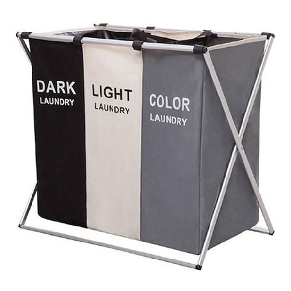 Υφασμάτινο Καλάθι Διαχωρισμού Απλύτων 3 Θέσεων Υφασμάτινο Καλάθι Διαχωρισμού Απλύτων 3 Θέσεων