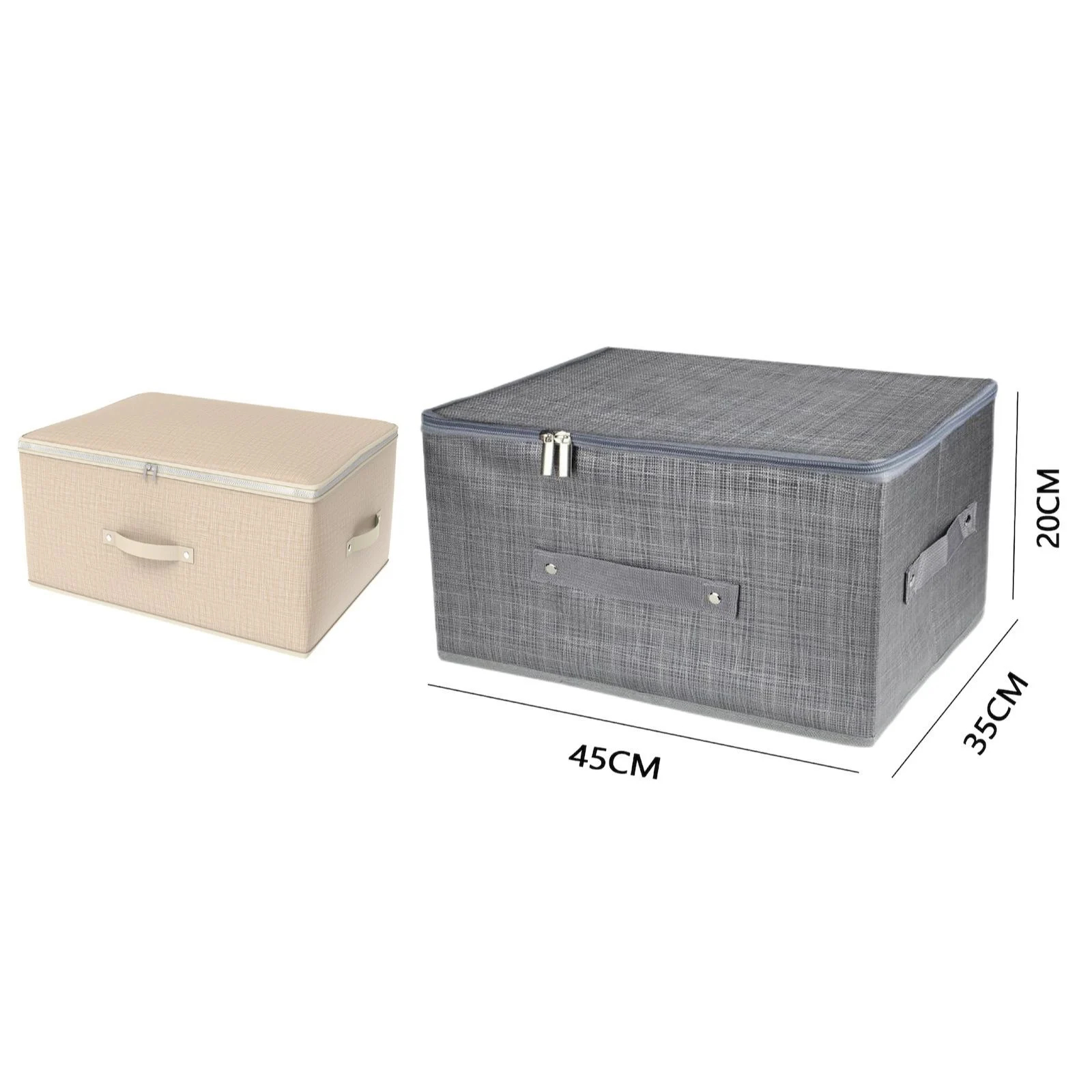 Υφασμάτινο Κουτί Αποθήκευσης - Οργάνωσης Γενικής Χρήσης με Χερούλι & Καπάκι - Φερμουάρ 45x35x20cm Υφασμάτινο Κουτί Αποθήκευσης - Οργάνωσης Γενικής Χρήσης με Χερούλι & Καπάκι - Φερμουάρ 45x35x20cm