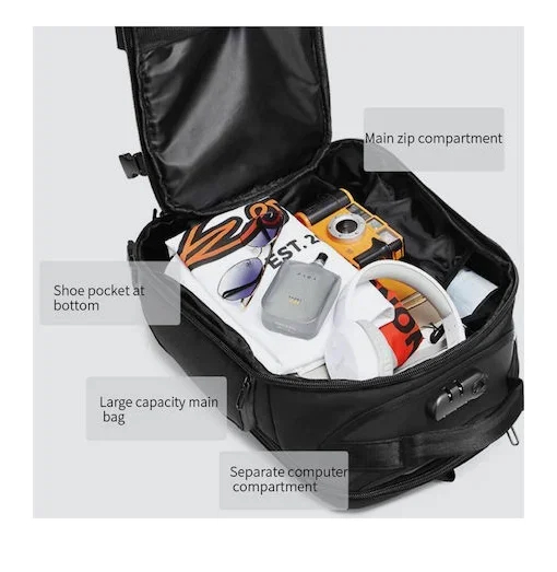 Υφασμάτινο Σακίδιο Πλάτης Αδιάβροχο με Θύρα USB 26lt Παραλλαγή Ozuko Camo Υφασμάτινο Σακίδιο Πλάτης Αδιάβροχο με Θύρα USB 26lt Παραλλαγή Ozuko Camo