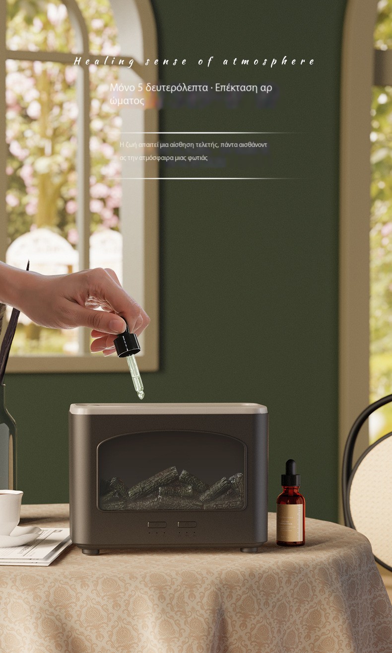 Υγραντήρας Υπερήχων & Αρωματοθεραπείας με Εφέ Φλόγας Τζακιού Χωρητικότητας 240mL Υγραντήρας Υπερήχων & Αρωματοθεραπείας με Εφέ Φλόγας Τζακιού Χωρητικότητας 240mL