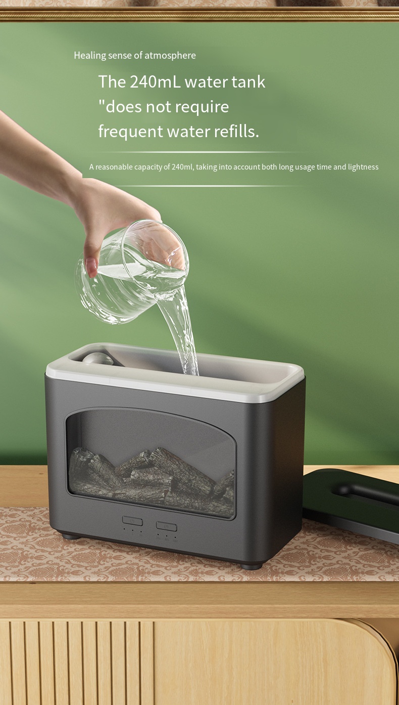 Υγραντήρας Υπερήχων & Αρωματοθεραπείας με Εφέ Φλόγας Τζακιού Χωρητικότητας 240mL Υγραντήρας Υπερήχων & Αρωματοθεραπείας με Εφέ Φλόγας Τζακιού Χωρητικότητας 240mL