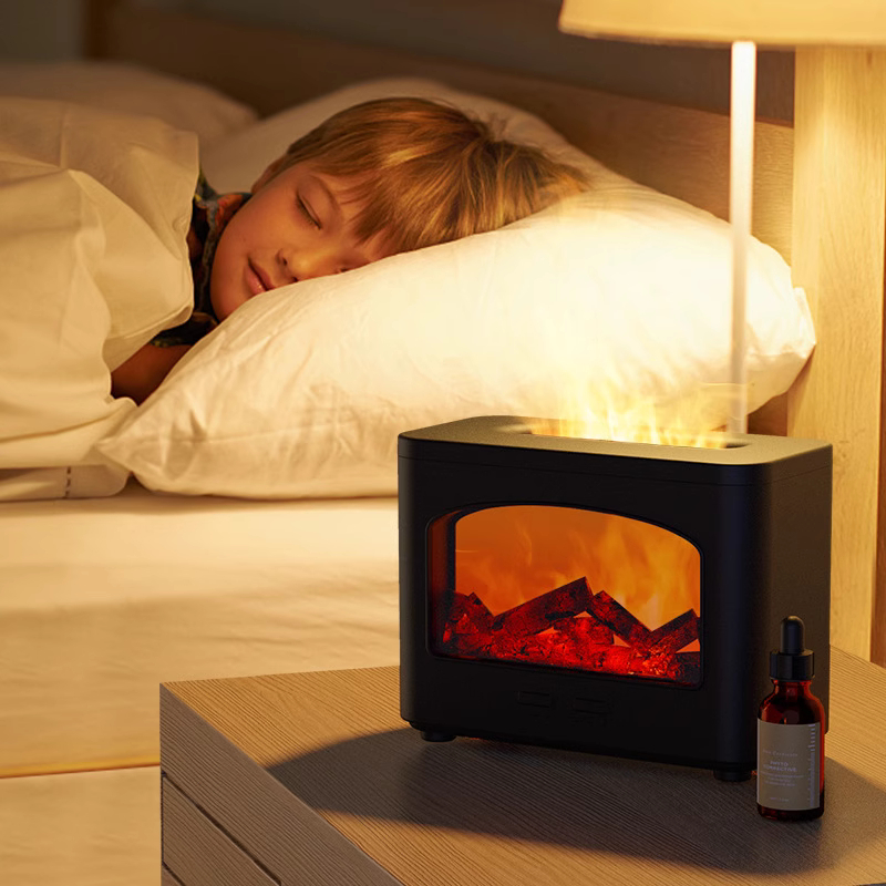 Υγραντήρας Υπερήχων & Αρωματοθεραπείας με Εφέ Φλόγας Τζακιού Χωρητικότητας 240mL Υγραντήρας Υπερήχων & Αρωματοθεραπείας με Εφέ Φλόγας Τζακιού Χωρητικότητας 240mL