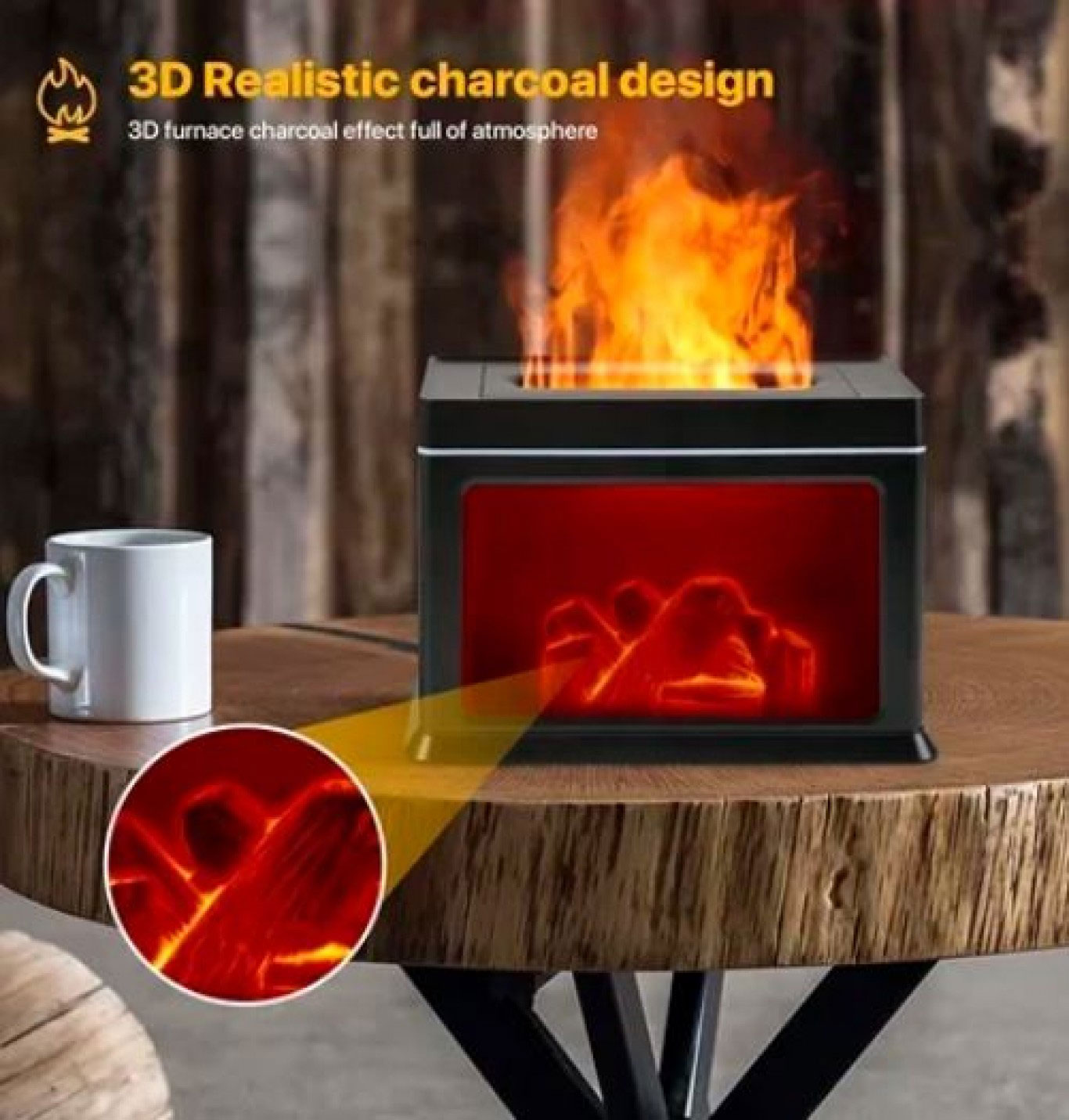 Υγραντήρας Υπερήχων & Συσκευή Αρωματοθεραπείας 300ml USB με LED Φωτισμό Εφέ Φλόγας Τζακιού - Aroma Diffuser Μαύρο Υγραντήρας Υπερήχων & Συσκευή Αρωματοθεραπείας 300ml USB με LED Φωτισμό Εφέ Φλόγας Τζακιού - Aroma Diffuser Μαύρο