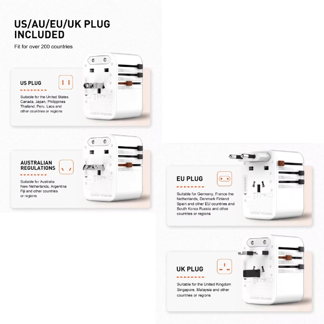 Universal Αντάπτορας Ταξιδίου 65W - 3 θύρες USB GaN - Ldnio Universal Αντάπτορας Ταξιδίου 65W - 3 θύρες USB GaN - Ldnio
