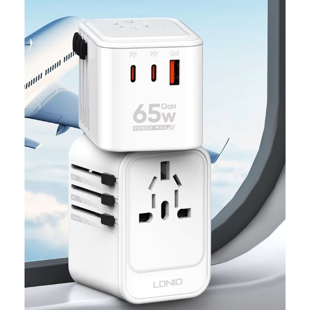 Universal Αντάπτορας Ταξιδίου 65W - 3 θύρες USB GaN - Ldnio Universal Αντάπτορας Ταξιδίου 65W - 3 θύρες USB GaN - Ldnio
