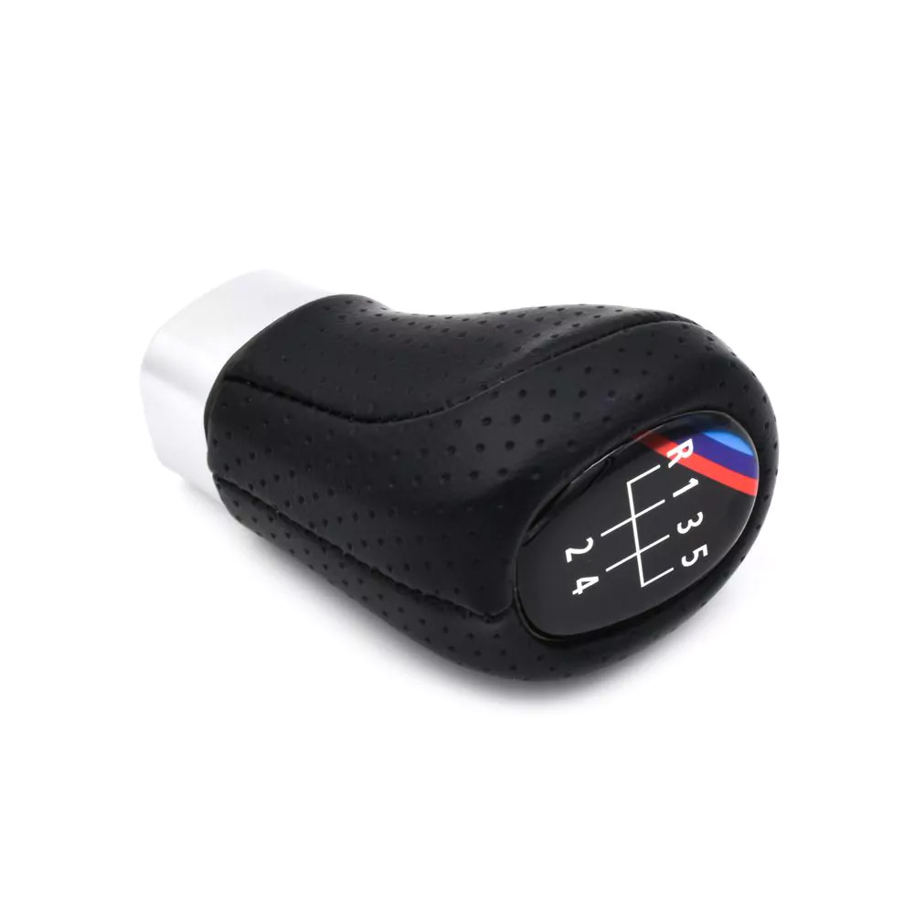 Universal Δερμάτινο Πόμολο - Λεβιές 5 Ταχυτήτων Αυτοκινήτου για BMW με Μ Λεπτομέρεια Universal Δερμάτινο Πόμολο - Λεβιές 5 Ταχυτήτων Αυτοκινήτου για BMW με Μ Λεπτομέρεια