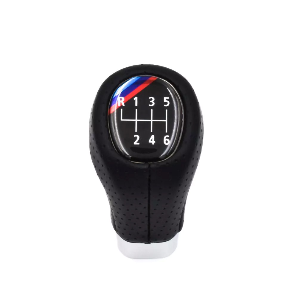 Universal Δερμάτινο Πόμολο - Λεβιές 6 Ταχυτήτων Αυτοκινήτου για BMW με Μ Λεπτομέρεια Universal Δερμάτινο Πόμολο - Λεβιές 6 Ταχυτήτων Αυτοκινήτου για BMW με Μ Λεπτομέρεια