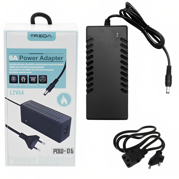 Universal Τροφοδοτικό Πρίζας 6A - 220V AC σε DC 12V - Treqa Universal Τροφοδοτικό Πρίζας 6A - 220V AC σε DC 12V - Treqa