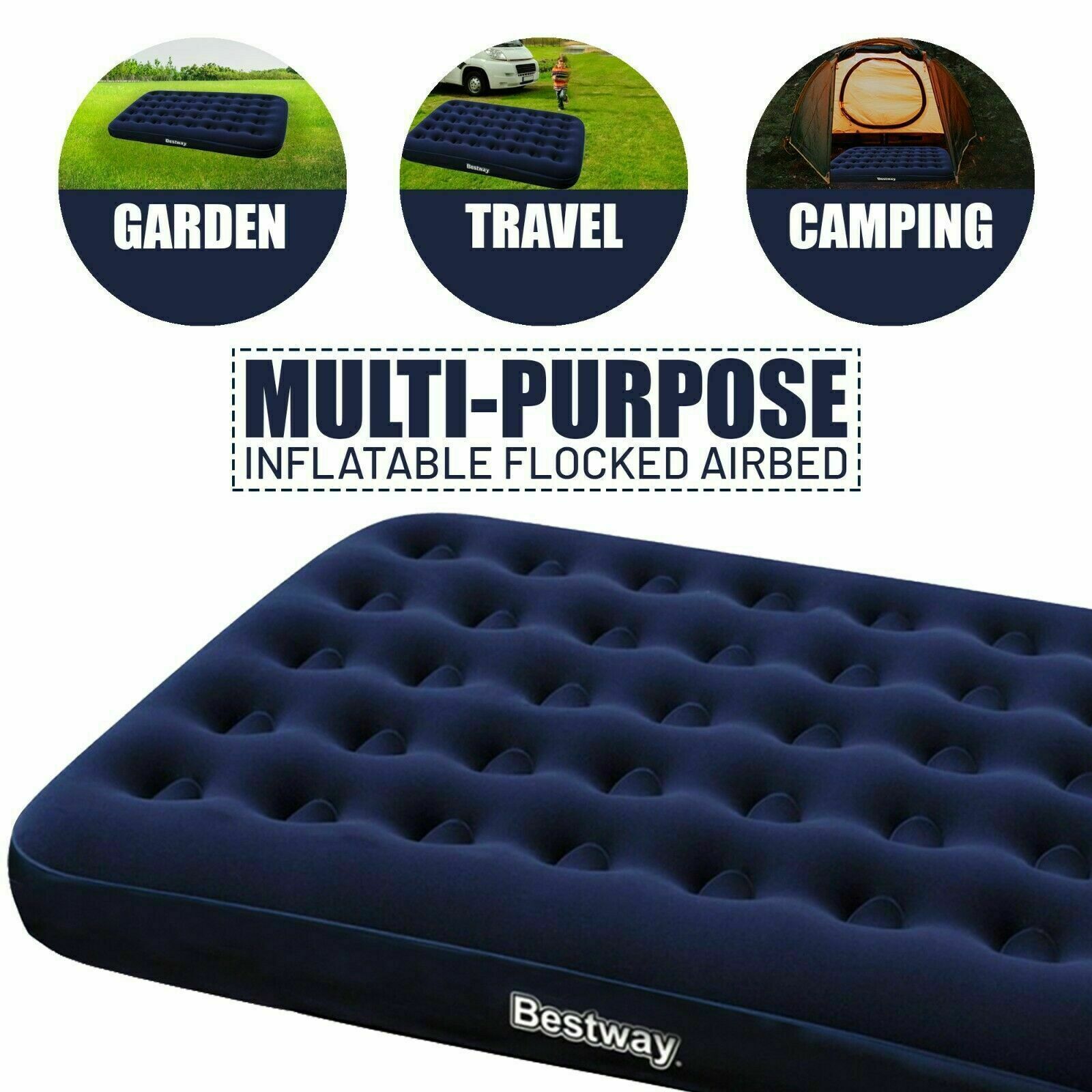Υπέρδιπλο Φουσκωτό Στρώμα Ύπνου Bestway Βελούδινο με Μαξιλάρια και Τρόμπα - Για Εσωτερικό - Εξωτερικό Χώρο - Camping - 203x152x22εκ Υπέρδιπλο Φουσκωτό Στρώμα Ύπνου Bestway Βελούδινο με Μαξιλάρια και Τρόμπα - Για Εσωτερικό - Εξωτερικό Χώρο - Camping - 203x152x22εκ
