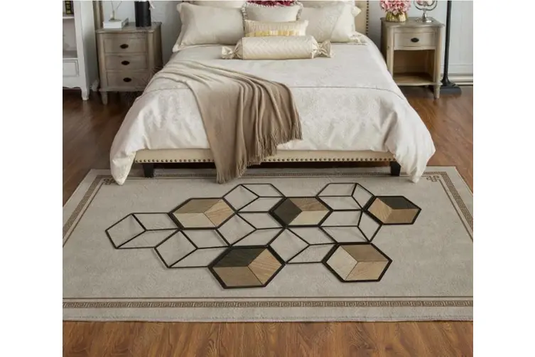 Υψηλής Ποιότητας Αντιολισθητικό και Υποαλλεργικό Χαλί με Τρισδιάστατο Γεωμετρικό Σχέδιο-Κύβο & Κρόσια σε Μπεζ – Μαύρο Χρώμα 160x230εκ Υψηλής Ποιότητας Αντιολισθητικό και Υποαλλεργικό Χαλί με Τρισδιάστατο Γεωμετρικό Σχέδιο-Κύβο & Κρόσια σε Μπεζ – Μαύρο Χρώμα 160x230εκ