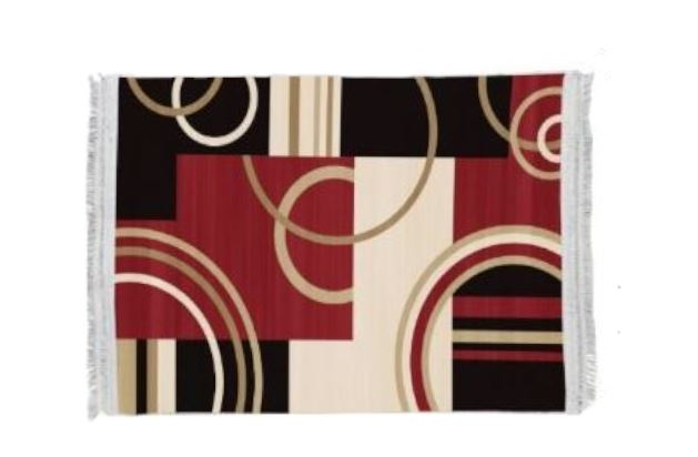 Υψηλής Ποιότητας Αντιολισθητικό και Υποαλλεργικό Χαλί με Τρισδιάστατο Μοντέρνο Σχέδιο-Κύκλος & Κρόσσια σε Κόκκινο – Μαύρο Χρώμα 290x200εκ Υψηλής Ποιότητας Αντιολισθητικό και Υποαλλεργικό Χαλί με Τρισδιάστατο Μοντέρνο Σχέδιο-Κύκλος & Κρόσσια σε Κόκκινο – Μαύρο Χρώμα 290x200εκ