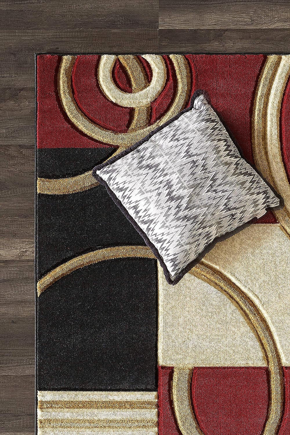 Υψηλής Ποιότητας Αντιολισθητικό και Υποαλλεργικό Χαλί με Τρισδιάστατο Μοντέρνο Σχέδιο-Κύκλος & Κρόσσια σε Κόκκινο – Μαύρο Χρώμα 290x200εκ Υψηλής Ποιότητας Αντιολισθητικό και Υποαλλεργικό Χαλί με Τρισδιάστατο Μοντέρνο Σχέδιο-Κύκλος & Κρόσσια σε Κόκκινο – Μαύρο Χρώμα 290x200εκ