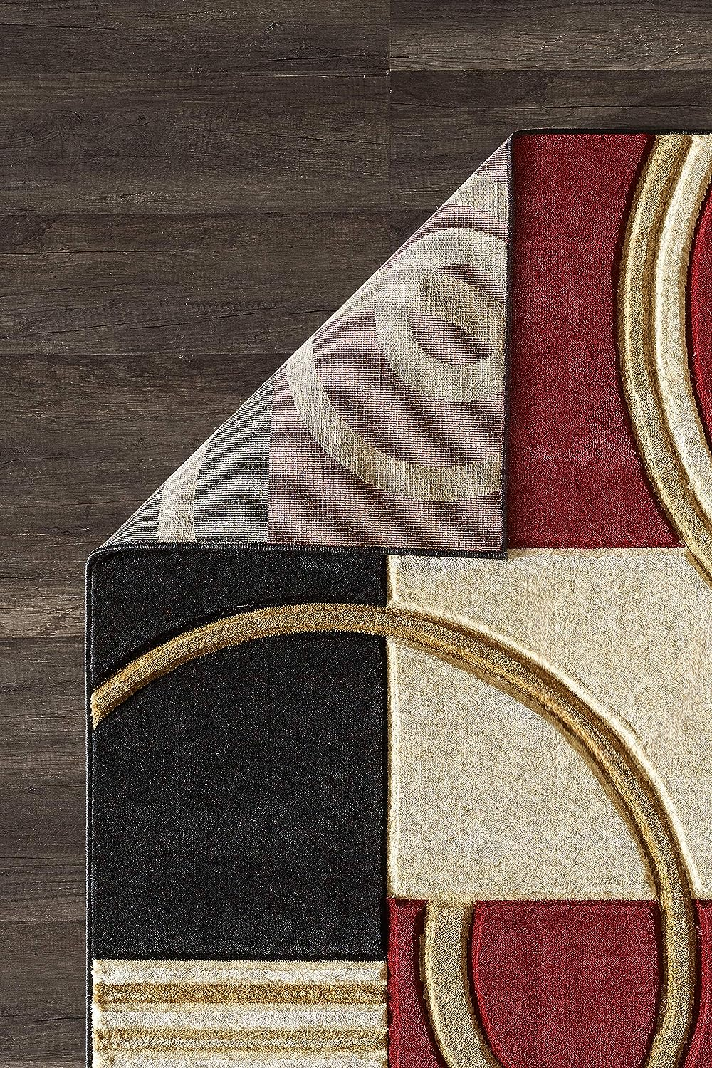 Υψηλής Ποιότητας Αντιολισθητικό και Υποαλλεργικό Χαλί με Τρισδιάστατο Μοντέρνο Σχέδιο-Κύκλος & Κρόσσια σε Κόκκινο – Μαύρο Χρώμα 290x200εκ Υψηλής Ποιότητας Αντιολισθητικό και Υποαλλεργικό Χαλί με Τρισδιάστατο Μοντέρνο Σχέδιο-Κύκλος & Κρόσσια σε Κόκκινο – Μαύρο Χρώμα 290x200εκ