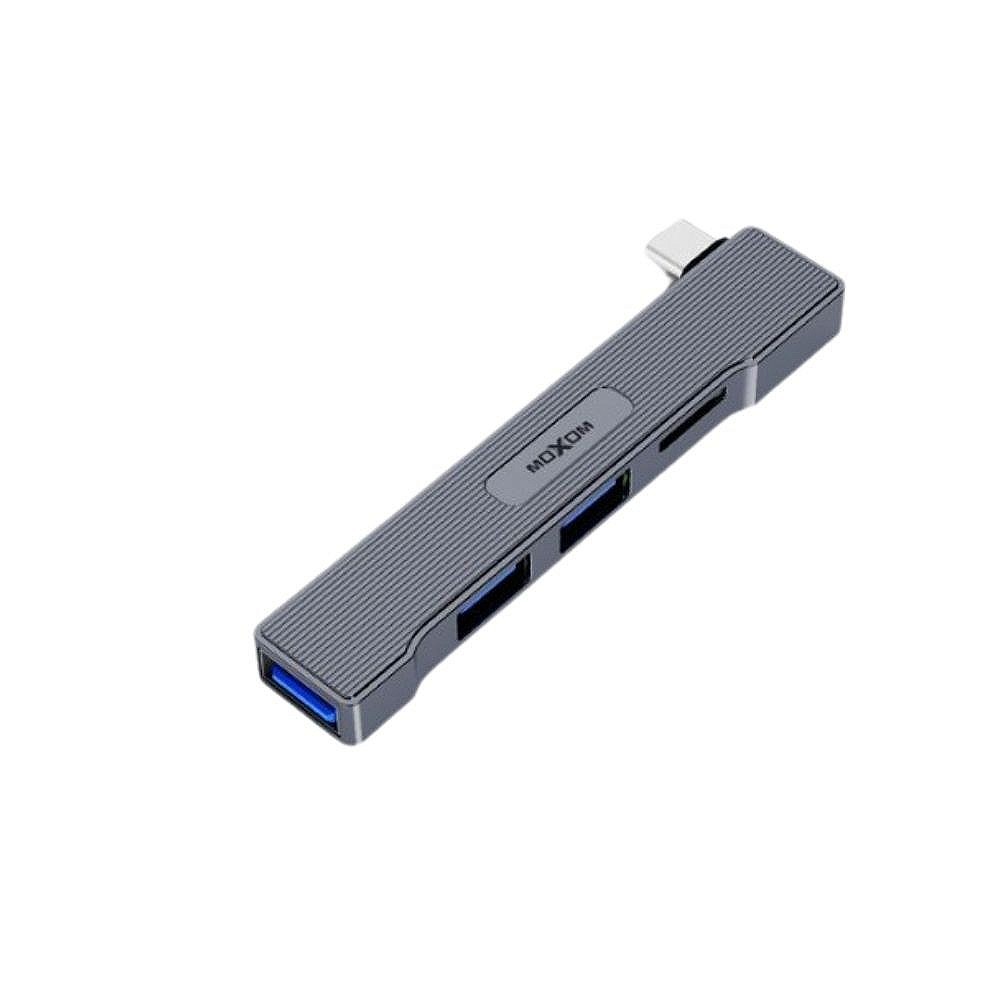 USB-C Hub 4 σε 1 Moxom – Ευέλικτη Συνδεσιμότητα με Αναγνώστη Καρτών USB-C Hub 4 σε 1 Moxom – Ευέλικτη Συνδεσιμότητα με Αναγνώστη Καρτών