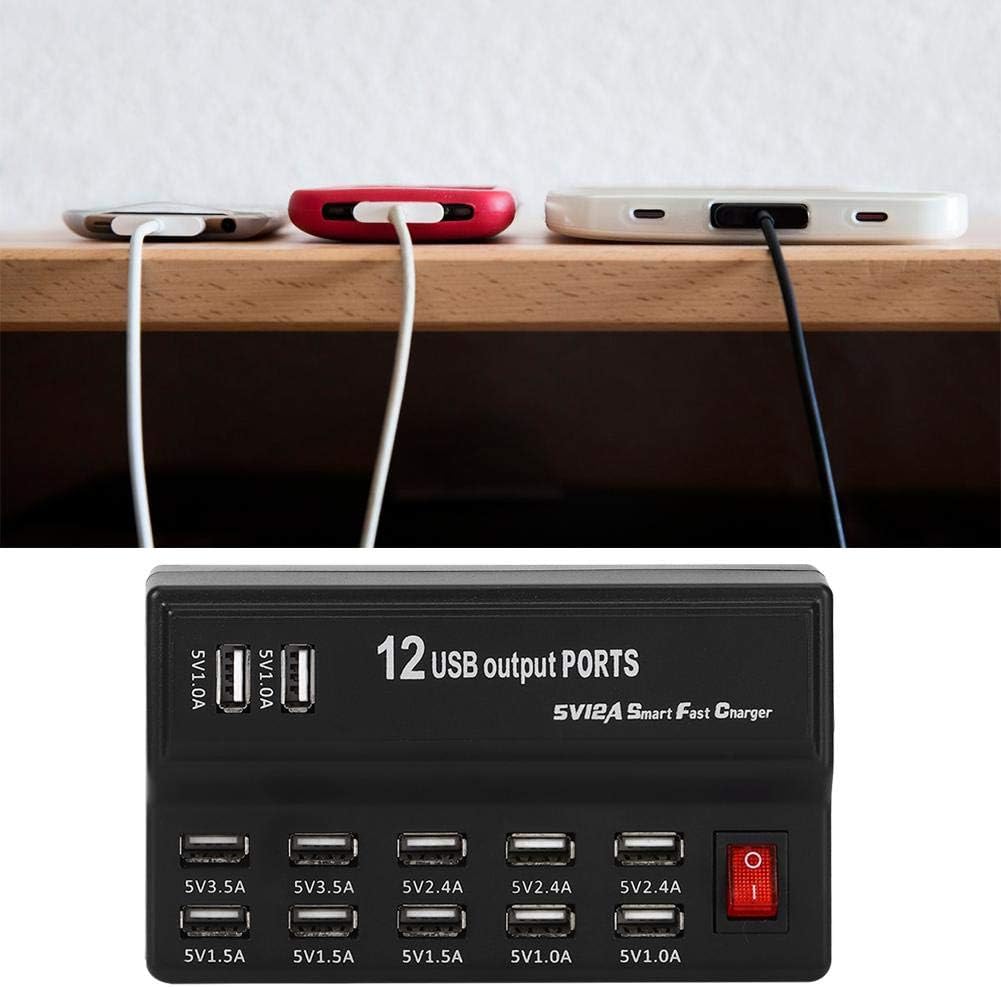 Βάση Φόρτισης 100-240V με 12 Θύρες USB-A 60W 2.4A/1A Andowl - Μαύρη Βάση Φόρτισης 100-240V με 12 Θύρες USB-A 60W 2.4A/1A Andowl - Μαύρη