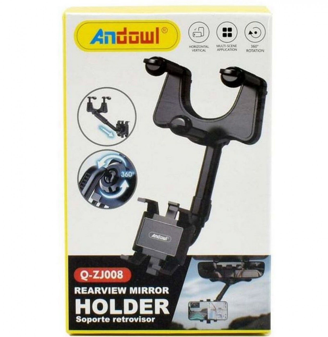 Βάση Κινητού Αυτοκινήτου με Ρυθμιζόμενα Άγκιστρα Μαύρη Andowl Βάση Κινητού Αυτοκινήτου με Ρυθμιζόμενα Άγκιστρα Μαύρη Andowl