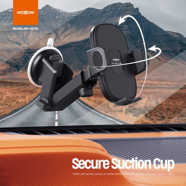 Βάση Κινητού Αυτοκινήτου Ταμπλό με Βεντούζα 360° Moxom Βάση Κινητού Αυτοκινήτου Ταμπλό με Βεντούζα 360° Moxom