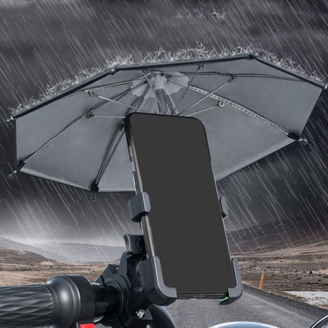 Βάση Κινητού Μοτοσυκλέτας με Ρυθμιζόμενο Βραχίονα για τον Καθρέπτη & Αφαιρούμενη Ομπρέλα Σκίασης Βάση Κινητού Μοτοσυκλέτας με Ρυθμιζόμενο Βραχίονα για τον Καθρέπτη & Αφαιρούμενη Ομπρέλα Σκίασης