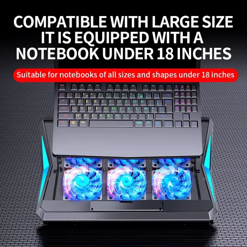 Βάση Laptop Cooling Pad με 6 Ανεμιστήρες Ψύξης έως 18 Βάση Laptop Cooling Pad με 6 Ανεμιστήρες Ψύξης έως 18