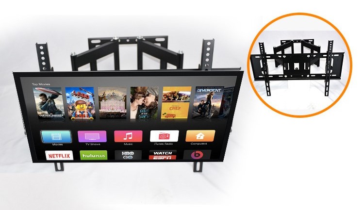 Βάση Τηλεόρασης για Τοίχο με Βραχίωνα - Έως 80'' και 40Kg - Μαύρη Βάση Τηλεόρασης για Τοίχο με Βραχίωνα - Έως 80'' και 40Kg - Μαύρη