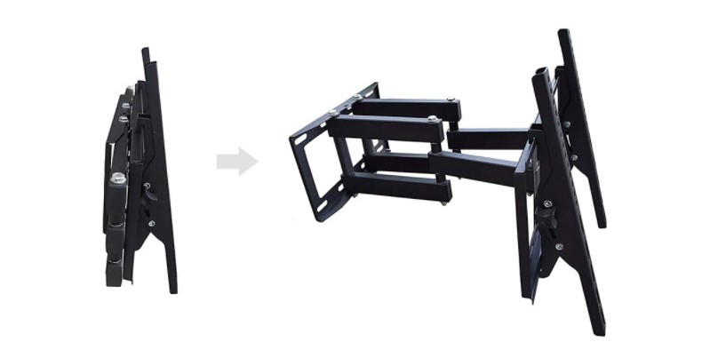 Βάση Τηλεόρασης για Τοίχο με Βραχίωνα - Έως 80'' και 40Kg - Μαύρη Βάση Τηλεόρασης για Τοίχο με Βραχίωνα - Έως 80'' και 40Kg - Μαύρη