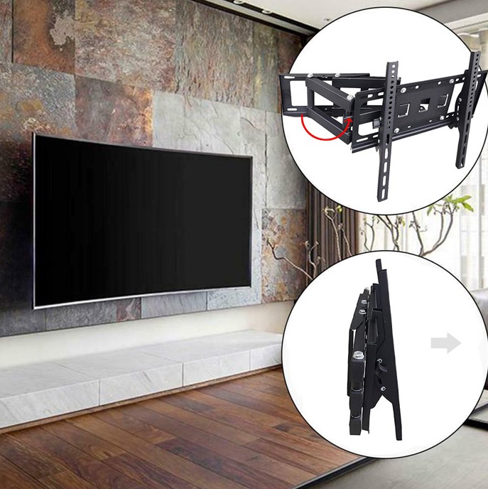 Βάση Τηλεόρασης για Τοίχο με Βραχίωνα - Έως 80'' και 40Kg - Μαύρη Βάση Τηλεόρασης για Τοίχο με Βραχίωνα - Έως 80'' και 40Kg - Μαύρη