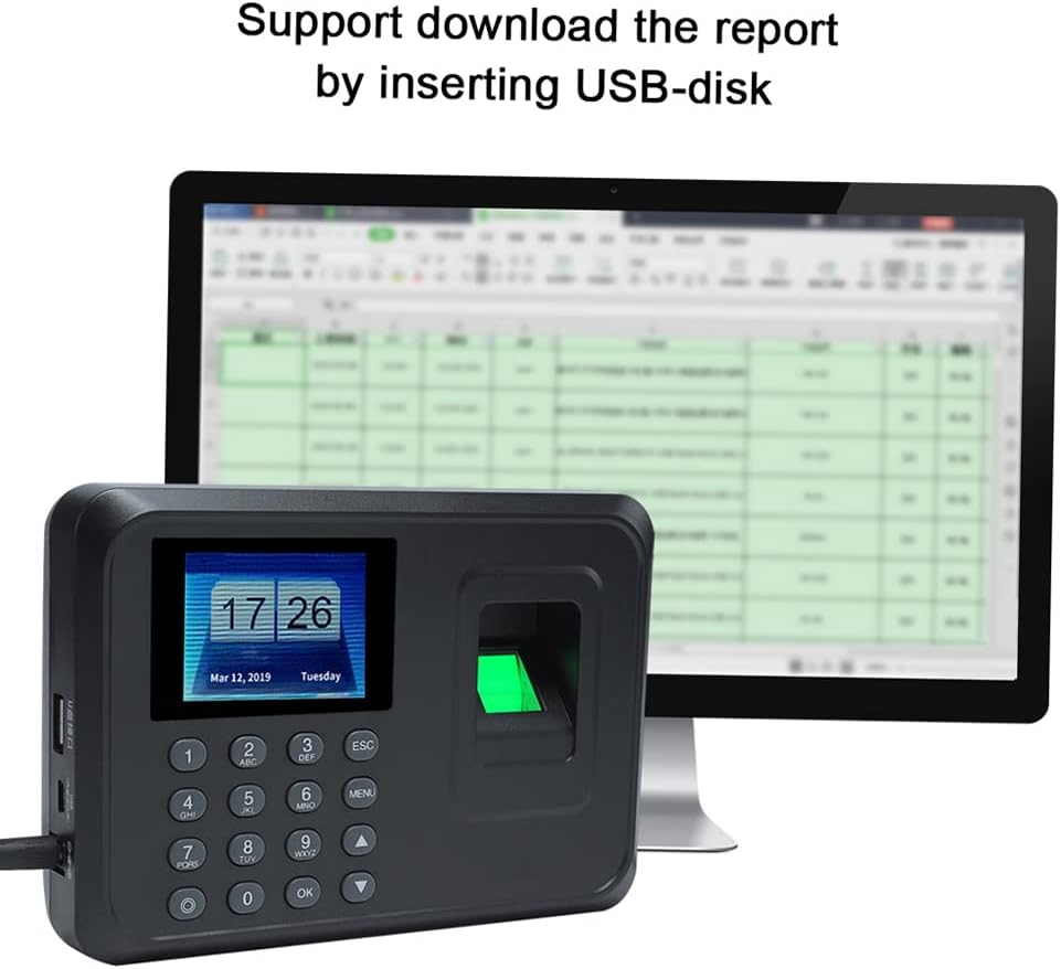 Βιομετρική Συσκευή Ρολόι Παρουσίας με Δακτυλικό Αποτύπωμα & Κωδικό Andowl Βιομετρική Συσκευή Ρολόι Παρουσίας με Δακτυλικό Αποτύπωμα & Κωδικό Andowl