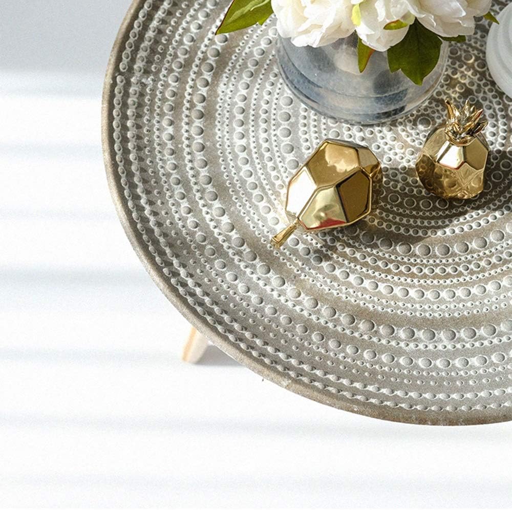 Βοηθητικό Στρογγυλό Τραπεζάκι με Ανάγλυφο Σχέδιο - 44 x 49 Βοηθητικό Στρογγυλό Τραπεζάκι με Ανάγλυφο Σχέδιο - 44 x 49