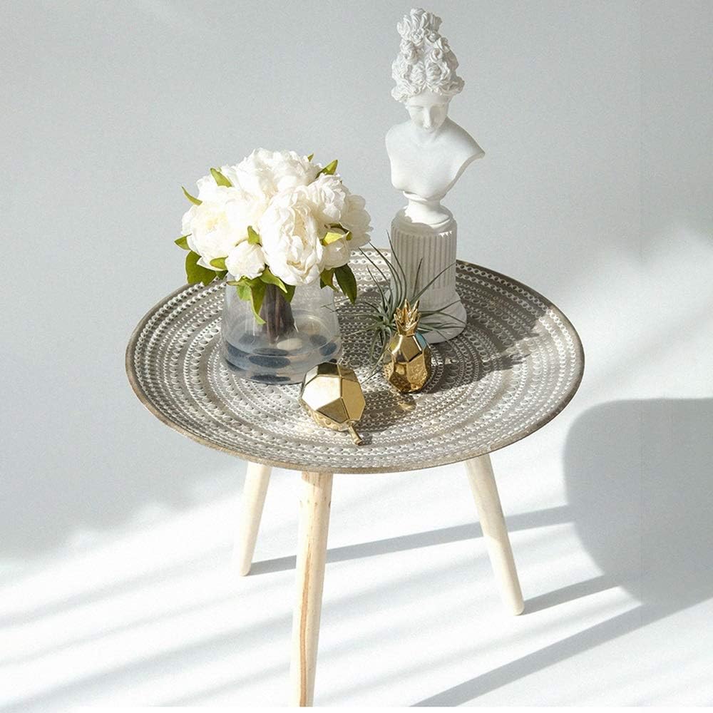 Βοηθητικό Στρογγυλό Τραπεζάκι με Ανάγλυφο Σχέδιο - 44 x 49 Βοηθητικό Στρογγυλό Τραπεζάκι με Ανάγλυφο Σχέδιο - 44 x 49