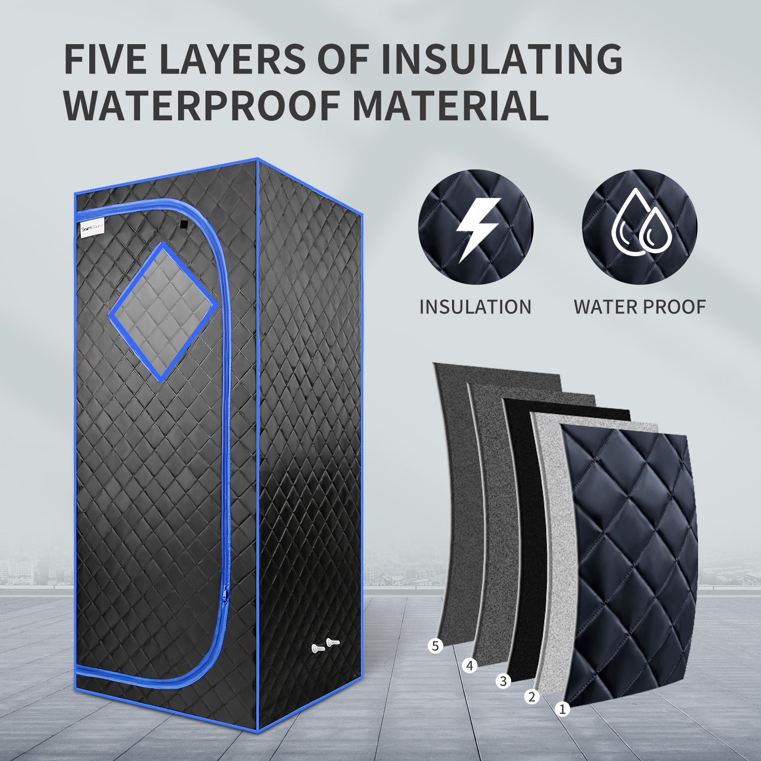 VSauna 2.0 Ολόσωμη Φορητή Ατομική Σάουνα - Χαμάμ Ατμού με Ισοθερμική Αδιάβροχη Καμπίνα & Τηλεκοντρόλ - Portable Steam Sauna Μαύρο VSauna 2.0 Ολόσωμη Φορητή Ατομική Σάουνα - Χαμάμ Ατμού με Ισοθερμική Αδιάβροχη Καμπίνα & Τηλεκοντρόλ - Portable Steam Sauna Μαύρο